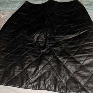 Vintage quilted leather skirt